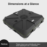 Patioslife™ Cantilever Umbrella Base with wheels 250–440lb for Aegis Series Umbrella, Heavy-Duty Outdoor Rolling Stand, Refillable HDPE Offset Weights with Wheels for Patio, Garden & Poolside Stability