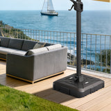 Patioslife Cantilever Umbrella Base with wheels 250–440lb for Aegis Series Umbrella, Heavy-Duty Outdoor Rolling Stand, Refillable HDPE Offset Weights with Wheels for Patio, Garden & Poolside Stability