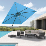 Blue patio umbrella ,patioslife,Poolside,Outdoor Leisure Area,Outdoor Kitchen or Dining Area,Garden Pathway,Rooftop Terrace,Sun Shading & Light Contro,Space Definition,LED
