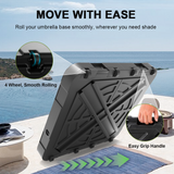 Patioslife™ Cantilever Umbrella Base with wheels 250–440lb for Aegis Series Umbrella, Heavy-Duty Outdoor Rolling Stand, Refillable HDPE Offset Weights with Wheels for Patio, Garden & Poolside Stability