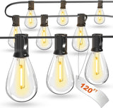 Patioslife LED Outdoor String Lights with Shatterproof Edison Bulbs – Waterproof, Commercial Grade 2700K Patio Lights for Garden, Porch & Deck Decor