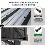Patioslife All-Weather Aluminum Carport – Steel Roof Canopy for Cars, Motorcycles, RVs & Boats