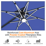 Patioslife Aegis Premium Cantilever Umbrella with Full-Rib LED Strip Lighting, Fibreglass Ribs and Powder-Coated Aluminium Pole for Luxury Garden & Patio Shade