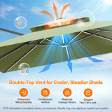 Patioslife Aegis Premium Cantilever Umbrella with Full-Rib LED Strip Lighting, Fibreglass Ribs and Powder-Coated Aluminium Pole for Luxury Garden & Patio Shade