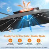 Patioslife Aegis Premium Cantilever Umbrella with Full-Rib LED Strip Lighting, Fibreglass Ribs and Powder-Coated Aluminium Pole for Luxury Garden & Patio Shade