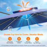 Patioslife Aegis Premium Cantilever Umbrella with Full-Rib LED Strip Lighting, Fibreglass Ribs and Powder-Coated Aluminium Pole for Luxury Garden & Patio Shade