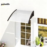 Patioslife Window & Door Awning Canopy – Clear Polycarbonate Outdoor Cover for Patio, Sun, Rain & Snow Protection