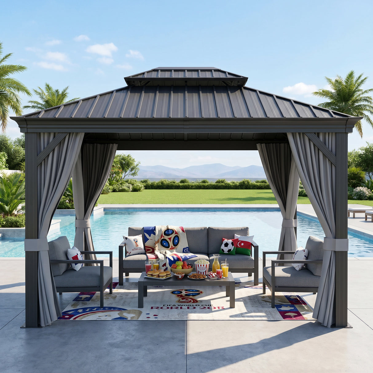 Patioslife All-Weather Aluminum Carport – Steel Roof Canopy for Cars, Motorcycles, RVs & Boats