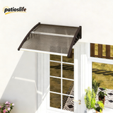Patioslife Window & Door Awning Canopy – Clear Polycarbonate Outdoor Cover for Patio, Sun, Rain & Snow Protection