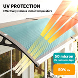 Patioslife Window & Door Awning Canopy – Clear Polycarbonate Outdoor Cover for Patio, Sun, Rain & Snow Protection