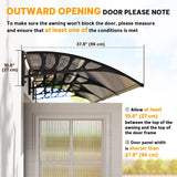 Patioslife Window & Door Awning Canopy – Clear Polycarbonate Outdoor Cover for Patio, Sun, Rain & Snow Protection