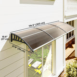 Patioslife Window & Door Awning Canopy – Clear Polycarbonate Outdoor Cover for Patio, Sun, Rain & Snow Protection