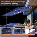 Patioslife Aegis Pro Cantilever Umbrella with LED Lights, Reinforced & Powder-Coated Aluminium Ribs and Pole — Perfect for Garden & Patio