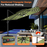 Patioslife Aegis Pro Cantilever Umbrella with LED Lights, Reinforced & Powder-Coated Aluminium Ribs and Pole — Perfect for Garden & Patio