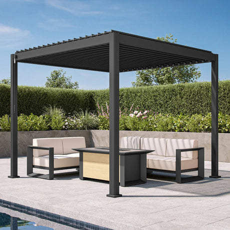 Aluminium Louvered Pergola,patioslife,Poolside,Outdoor Leisure Area,Outdoor Kitchen or Dining Area,Garden Pathway,Rooftop Terrace,Sun Shading & Light Contro,Space Definition