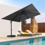 Patioslife Aegis Pro™ Cantilever Umbrella with Base & Protective Cover — Fibreglass Ribs & Powder-Coated Aluminium Pole for Garden & Patio
