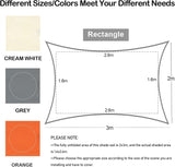 Patioslife Waterproof Sun Shade Sail – Rectangle Outdoor Awning Canopy with 95% UV Block & Free Rope for Garden, Patio, Yard & Party