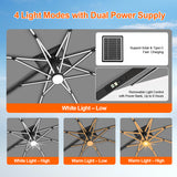 Patioslife Aegis Premium Cantilever Umbrella with Full-Rib LED Strip Lighting, Fibreglass Ribs and Powder-Coated Aluminium Pole for Luxury Garden & Patio Shade