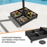 Patioslife Heavy-Duty Cantilever Umbrella Base with Wheels and Lock, Modular Rolling Stand Holds Up to 880 lb, Fits Aegis Series and Most Offset Umbrellas, for Outdoor Patio, Garden & Poolside
