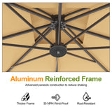 Patioslife Aegis Pro™ Cantilever Umbrella with Base & Protective Cover — Fibreglass Ribs & Powder-Coated Aluminium Pole for Garden & Patio