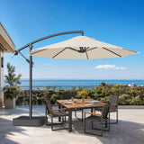 Patioslife Heavy Duty 10FT Cantilever Umbrella with Base – Premium Outdoor Shade for Patio, Backyard & Deck Living