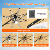 Patioslife Aegis Premium Cantilever Umbrella with Full-Rib LED Strip Lighting, Fibreglass Ribs and Powder-Coated Aluminium Pole for Luxury Garden & Patio Shade