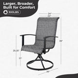 Outdoor Swivel Rocking Patio Dining Chairs Set of 2 – Textilene Patio Rockers with Sturdy Metal Frame for Garden, Deck, or Backyard