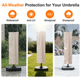 Water-Resistant Patio Umbrella Cover for 9ft-13ft Offset & Cantilever Umbrellas with Zipper & Rod – Durable Outdoor Protection for Curved and Straight Pole Parasols