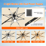 Patioslife Aegis Premium Cantilever Umbrella with Full-Rib LED Strip Lighting, Fibreglass Ribs and Powder-Coated Aluminium Pole for Luxury Garden & Patio Shade