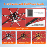 Patioslife Aegis Premium Cantilever Umbrella with Full-Rib LED Strip Lighting, Fibreglass Ribs and Powder-Coated Aluminium Pole for Luxury Garden & Patio Shade