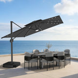 Patioslife Aegis Pro Cantilever Umbrella with LED Lights, Reinforced & Powder-Coated Aluminium Ribs and Pole — Perfect for Garden & Patio