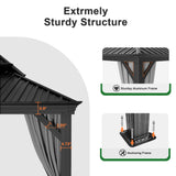 Patioslife All-Weather Aluminum Carport – Steel Roof Canopy for Cars, Motorcycles, RVs & Boats