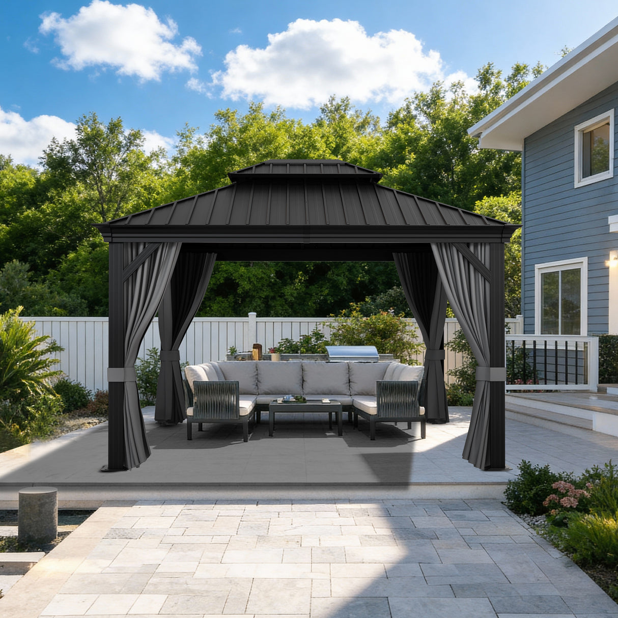 Patioslife All-Weather Aluminum Carport – Steel Roof Canopy for Cars, Motorcycles, RVs & Boats