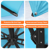 Patioslife Aegis Pro Cantilever Umbrella with LED Lights, Reinforced & Powder-Coated Aluminium Ribs and Pole — Perfect for Garden & Patio