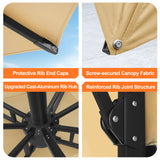 Patioslife Aegis Pro Cantilever Umbrella, Reinforced & Powder-Coated Aluminium Ribs and Pole for Garden & Patio