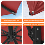 Patioslife Aegis Pro Cantilever Umbrella with LED Lights, Reinforced & Powder-Coated Aluminium Ribs and Pole — Perfect for Garden & Patio