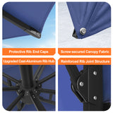 Patioslife Aegis Pro Cantilever Umbrella with LED Lights, Reinforced & Powder-Coated Aluminium Ribs and Pole — Perfect for Garden & Patio