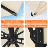 Patioslife Aegis Pro Cantilever Umbrella, Reinforced & Powder-Coated Aluminium Ribs and Pole for Garden & Patio