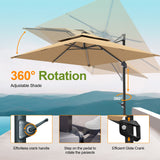 Cantilever Patio Umbrella,patioslife,Poolside,Outdoor Leisure Area,Outdoor Kitchen or Dining Area,Garden Pathway,Rooftop Terrace,Sun Shading & Light Contro,Space Definition,base,360-degree rotation 