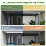 Patioslife Atlantic 10x20ft Premium Louvered Pergola with Adjustable Roof Panels, Integrated Gutter System & Freestanding All-Weather Outdoor Shelter for Patio, Deck & Poolside