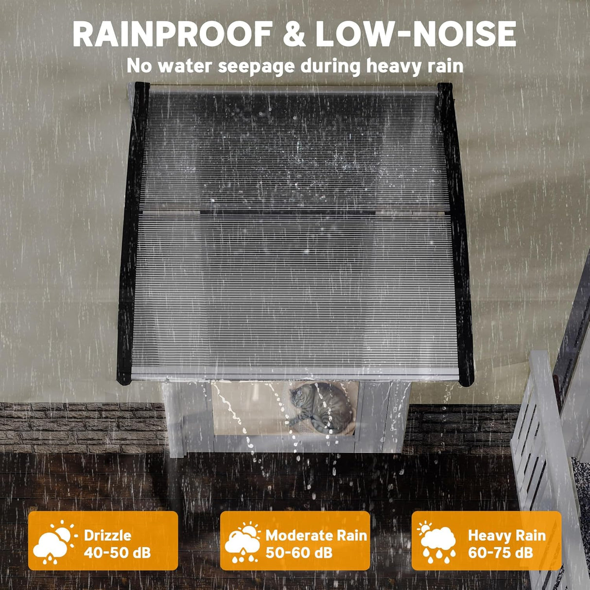 Patioslife Window & Door Awning Canopy – Clear Polycarbonate Outdoor Cover for Patio, Sun, Rain & Snow Protection