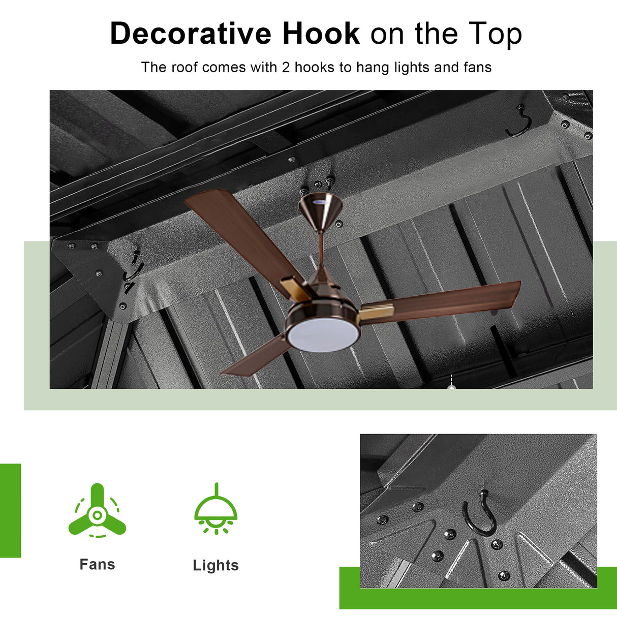 Patioslife Haven | Hardtop Gazebo with Drainage Gutters Aluminum Frame, Double Vented Roof & Curtains, Patio Pergola for Garden or Backyard