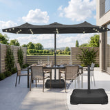 Patioslife Aegis 9x15ft Motorized Cantilever Patio Umbrella — Double-Sided, Remote Control, UPF 50+, Solar LED Lights & Windproof Frame