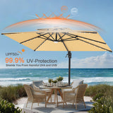 Patioslife Aegis Pro Cantilever Umbrella with LED Lights, Reinforced & Powder-Coated Aluminium Ribs and Pole — Perfect for Garden & Patio
