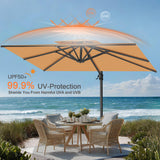 Patioslife Aegis Premium Cantilever Umbrella with Full-Rib LED Strip Lighting, Fibreglass Ribs and Powder-Coated Aluminium Pole for Luxury Garden & Patio Shade