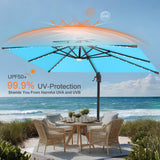 Patioslife Aegis Pro Cantilever Umbrella with LED Lights, Reinforced & Powder-Coated Aluminium Ribs and Pole — Perfect for Garden & Patio