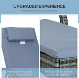 Patioslife Wicker Chaise Lounge Chair – Outdoor PE Rattan Sun Lounger with Cushion, Adjustable 5-Level Backrest, Headrest & Wheels, Deep Coffee & Cream White