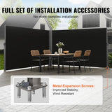 Patioslife Double Retractable Side Awning – Aluminum Privacy Screen & Wind Divider for Patio, Balcony, Terrace & Pool Area