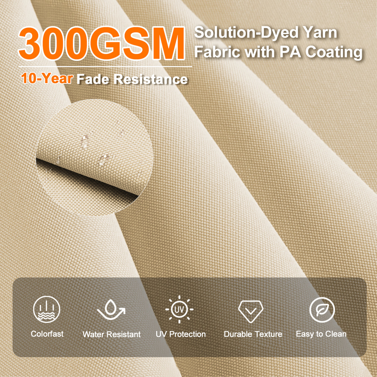 Patioslife Aegis Premium Cantilever Umbrella with Full-Rib LED Strip Lighting, Fibreglass Ribs and Powder-Coated Aluminium Pole for Luxury Garden & Patio Shade