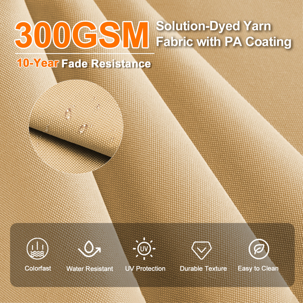 Patioslife Aegis Premium Cantilever Umbrella with Full-Rib LED Strip Lighting, Fibreglass Ribs and Powder-Coated Aluminium Pole for Luxury Garden & Patio Shade